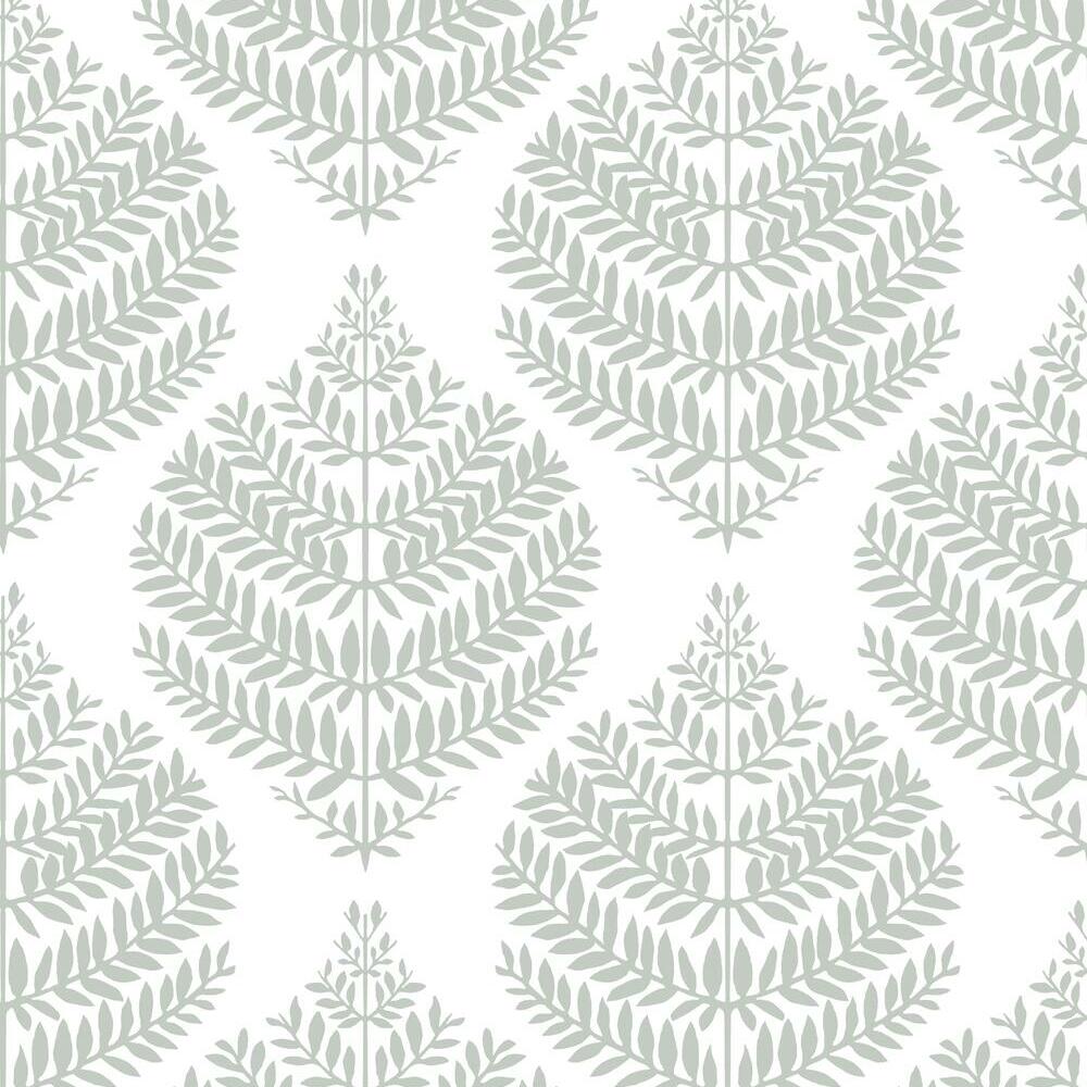 Hygge Fern Damask Peel and Stick Wallpaper Peel and Stick Wallpaper RoomMates Roll Grey 