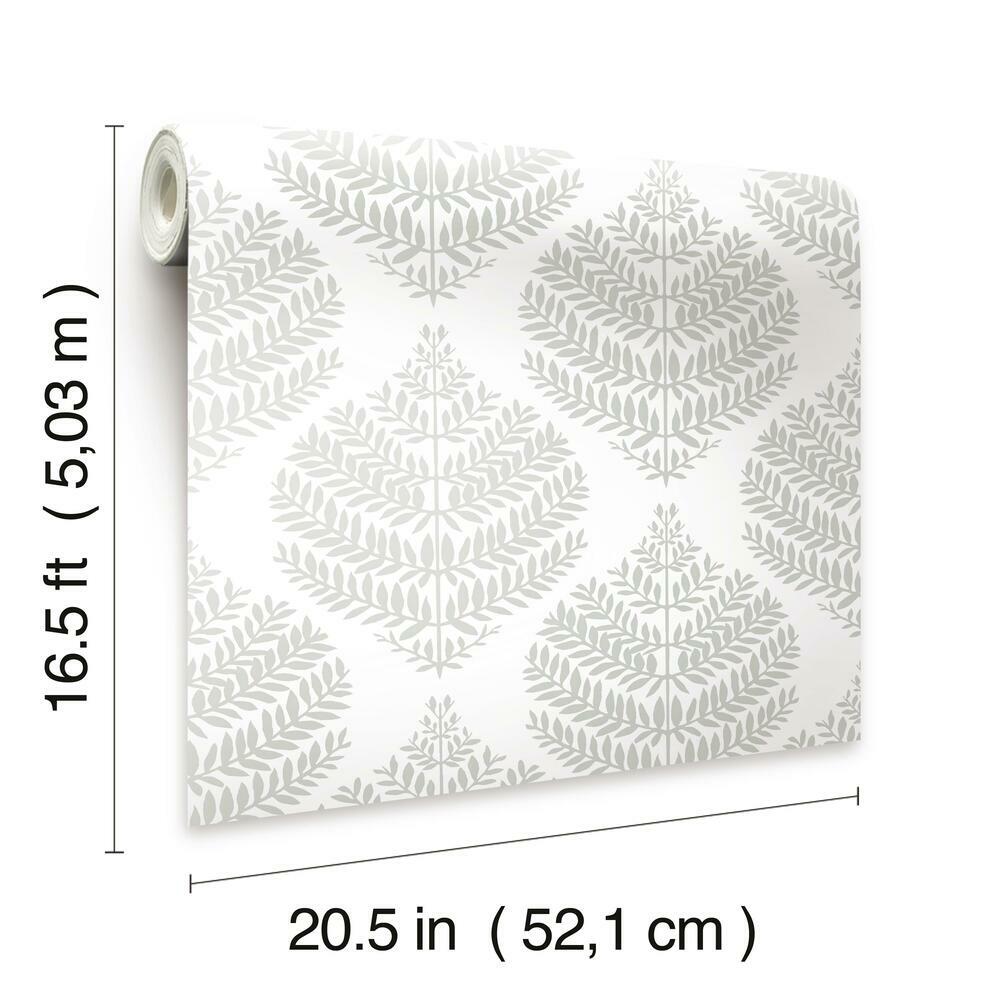 Hygge Fern Damask Peel and Stick Wallpaper Peel and Stick Wallpaper RoomMates   