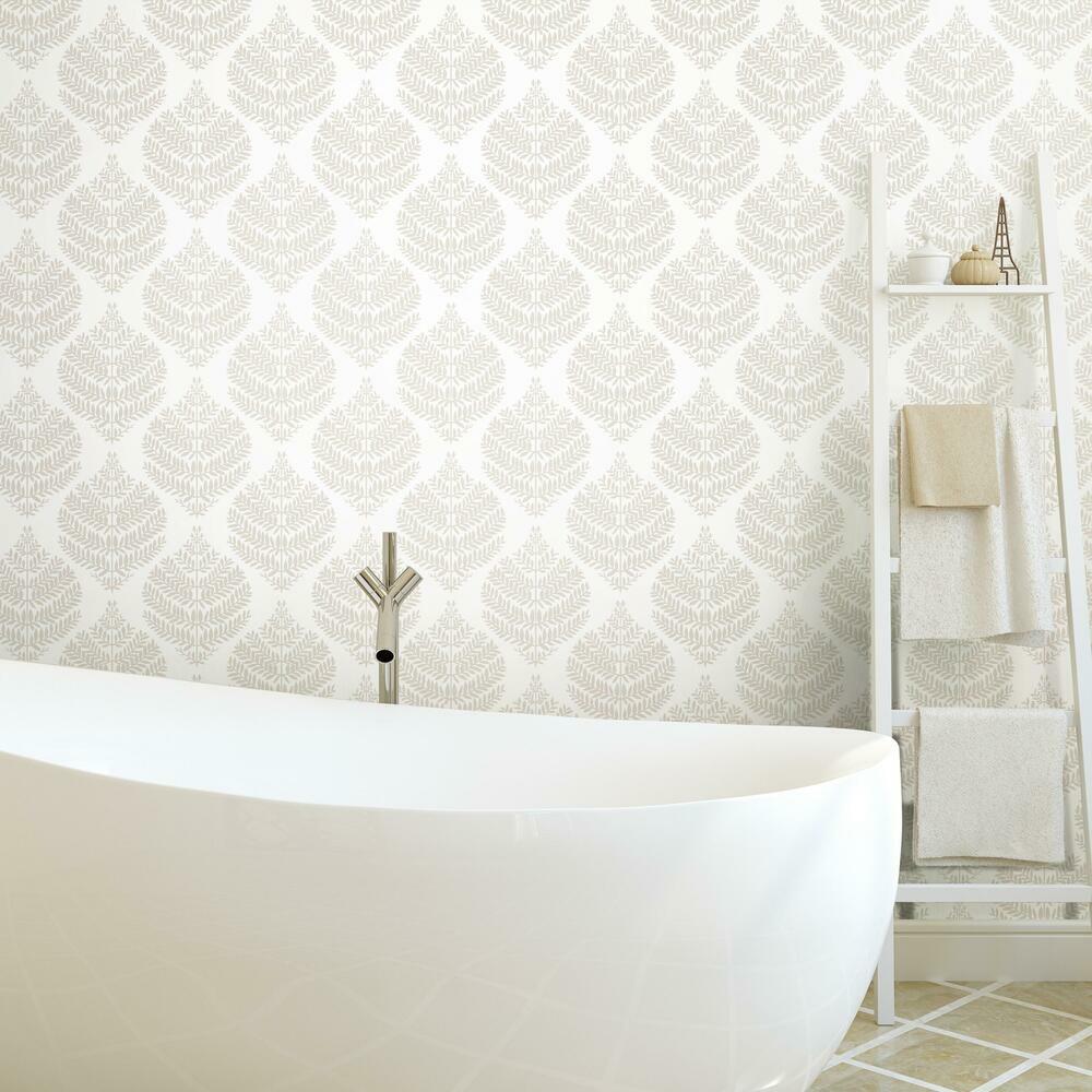Hygge Fern Damask Peel and Stick Wallpaper Peel and Stick Wallpaper RoomMates   