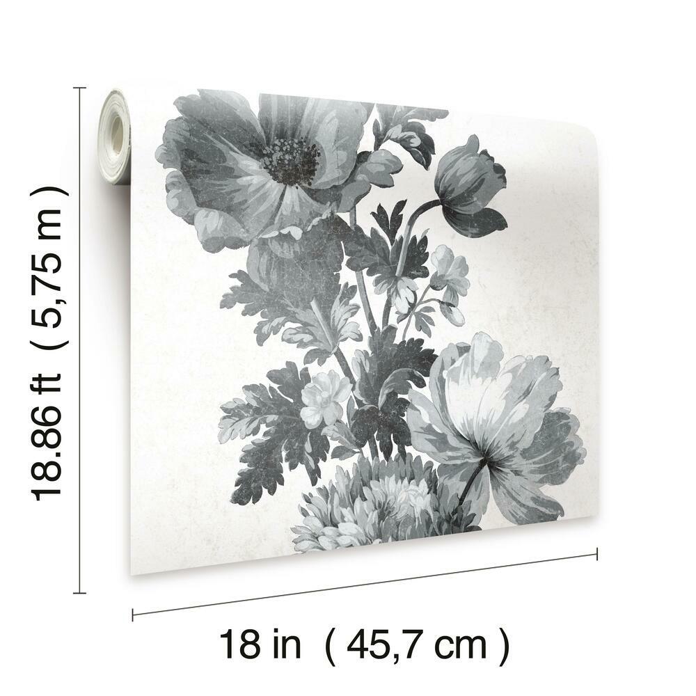 Vintage Floral Stripe Peel and Stick Wallpaper Peel and Stick Wallpaper RoomMates   