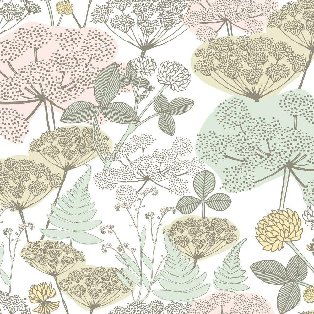 Finlayson Niittypolku Peel and Stick Wallpaper Peel and Stick Wallpaper RoomMates Roll Pink 