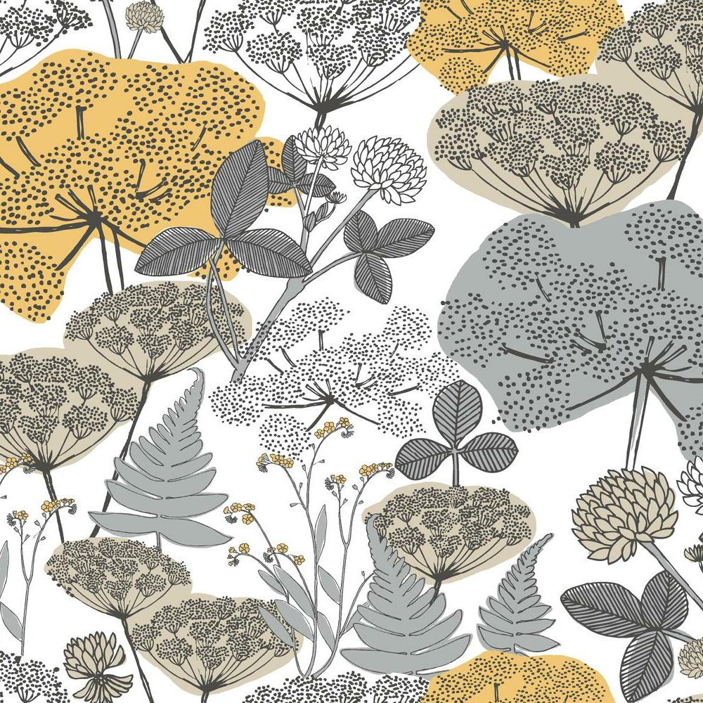 Finlayson Niittypolku Peel and Stick Wallpaper Peel and Stick Wallpaper RoomMates Sample Yellow 