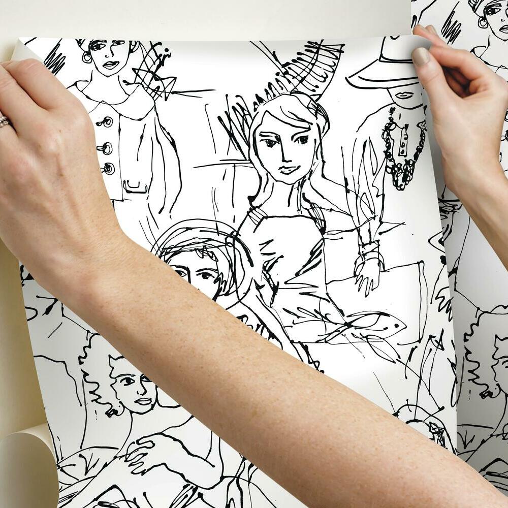 Vogue Sketches Peel and Stick Wallpaper Peel and Stick Wallpaper RoomMates   
