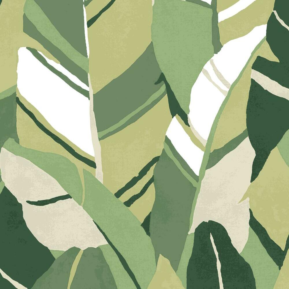 Hearts of Palm Peel and Stick Wallpaper Peel and Stick Wallpaper RoomMates Roll Green 