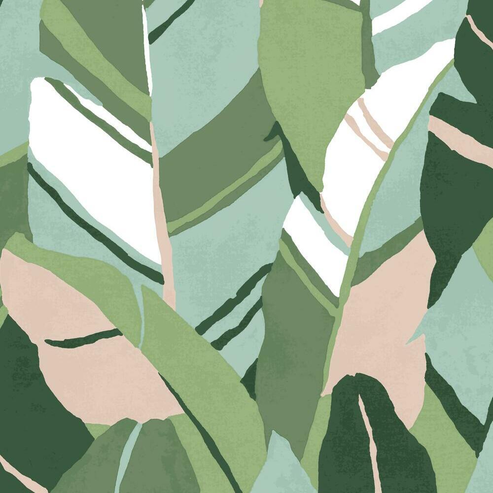 Hearts of Palm Peel and Stick Wallpaper Peel and Stick Wallpaper RoomMates Roll Turquoise 