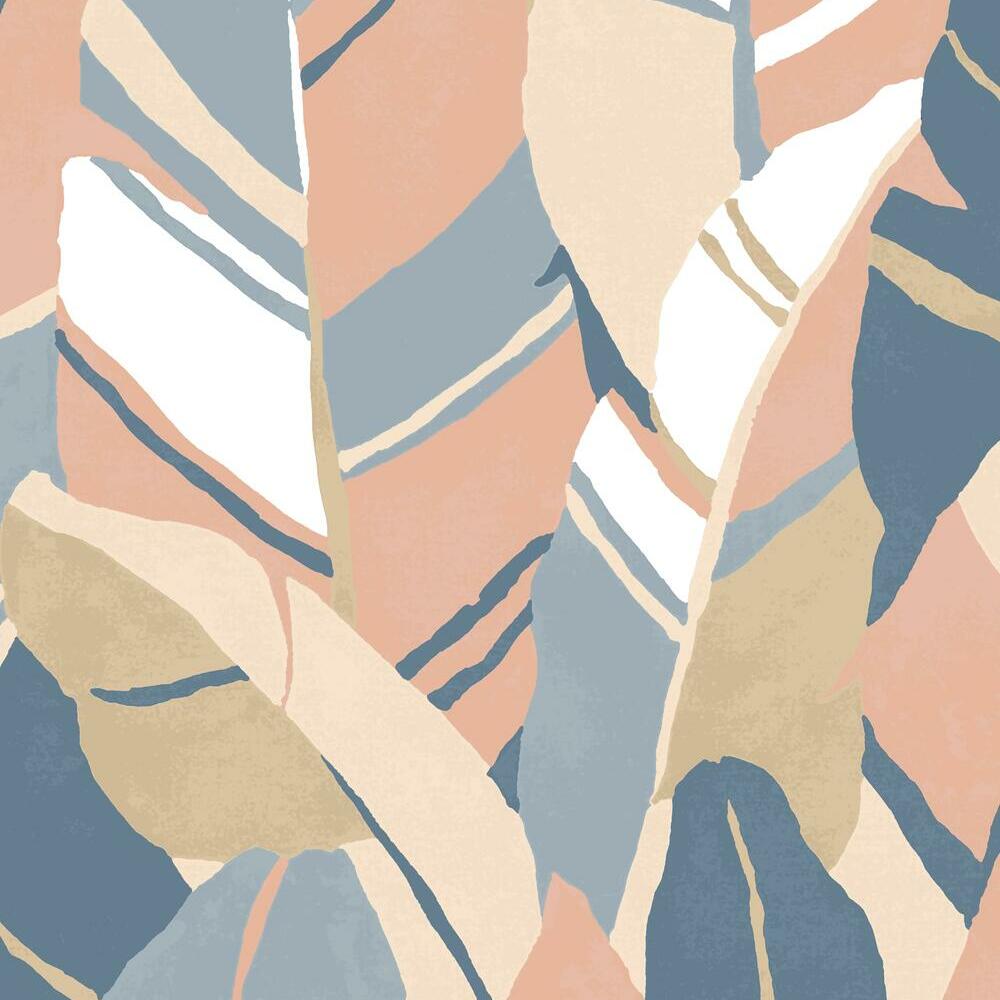 Hearts of Palm Peel and Stick Wallpaper Peel and Stick Wallpaper RoomMates Roll Blue 