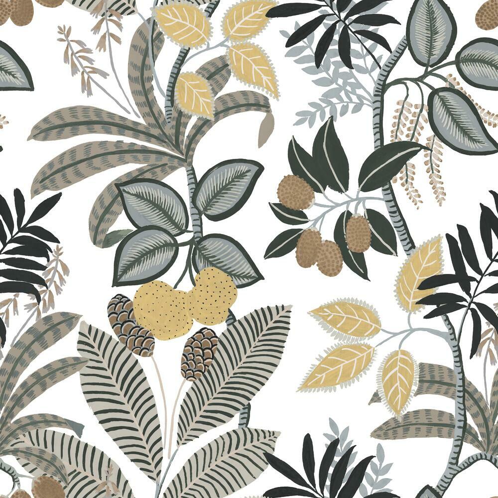 Funky Jungle Peel and Stick Wallpaper Peel and Stick Wallpaper RoomMates Sample White 