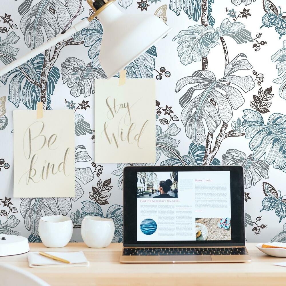 Boho Palm Peel and Stick Wallpaper Peel and Stick Wallpaper RoomMates   