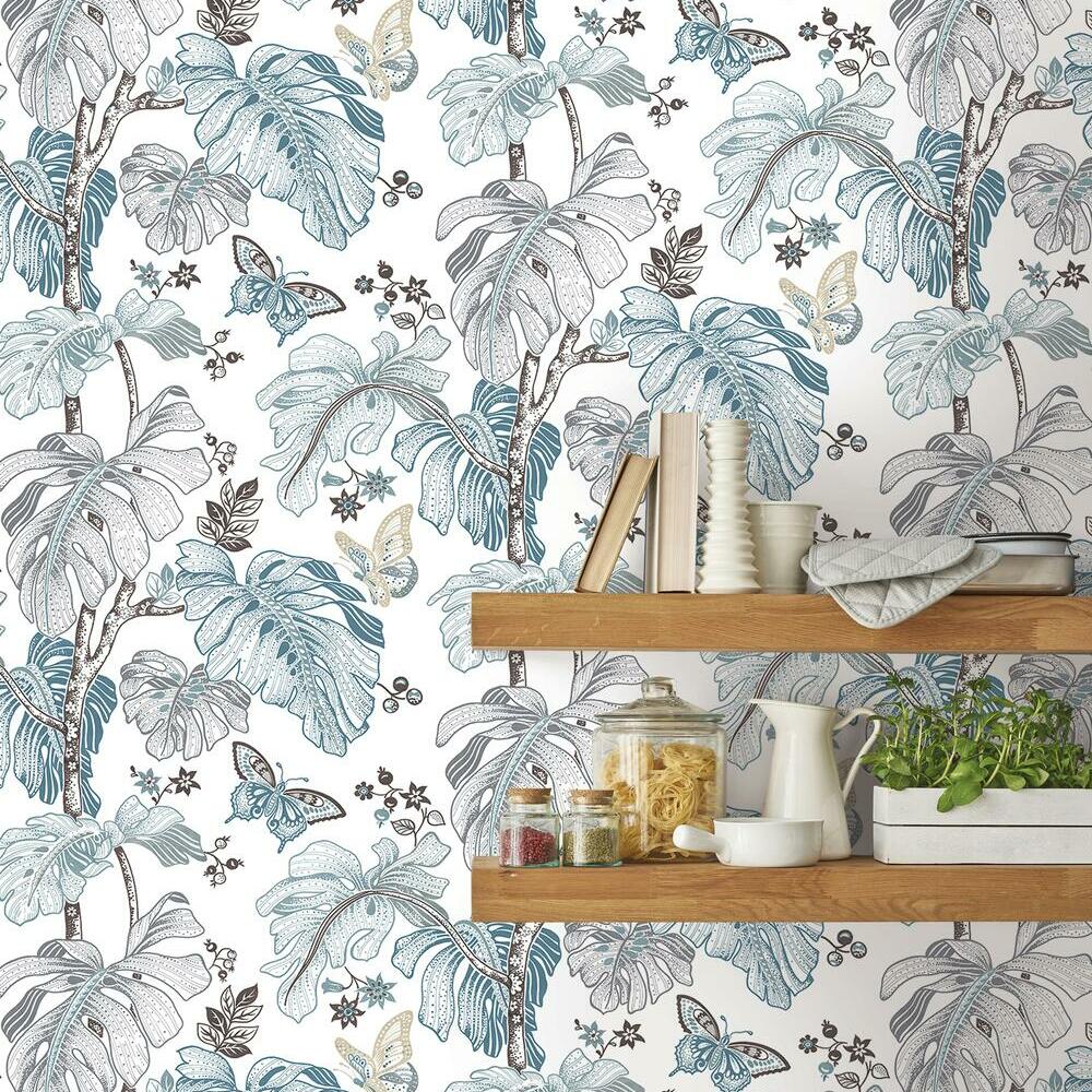 Boho Palm Peel and Stick Wallpaper Peel and Stick Wallpaper RoomMates   