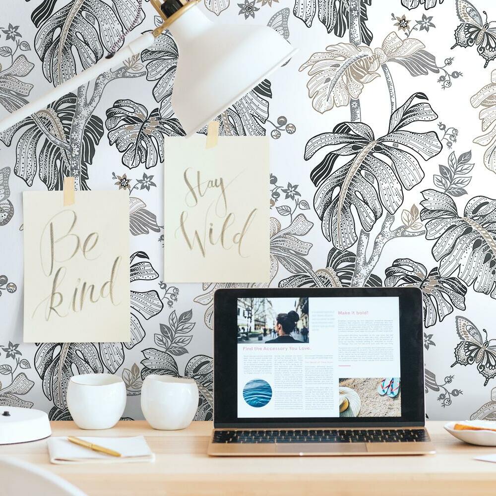 Boho Palm Peel and Stick Wallpaper Peel and Stick Wallpaper RoomMates   