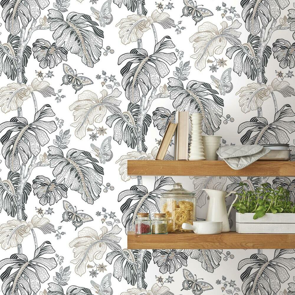 Boho Palm Peel and Stick Wallpaper Peel and Stick Wallpaper RoomMates   
