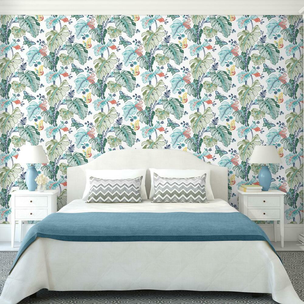 Boho Palm Peel and Stick Wallpaper Peel and Stick Wallpaper RoomMates   