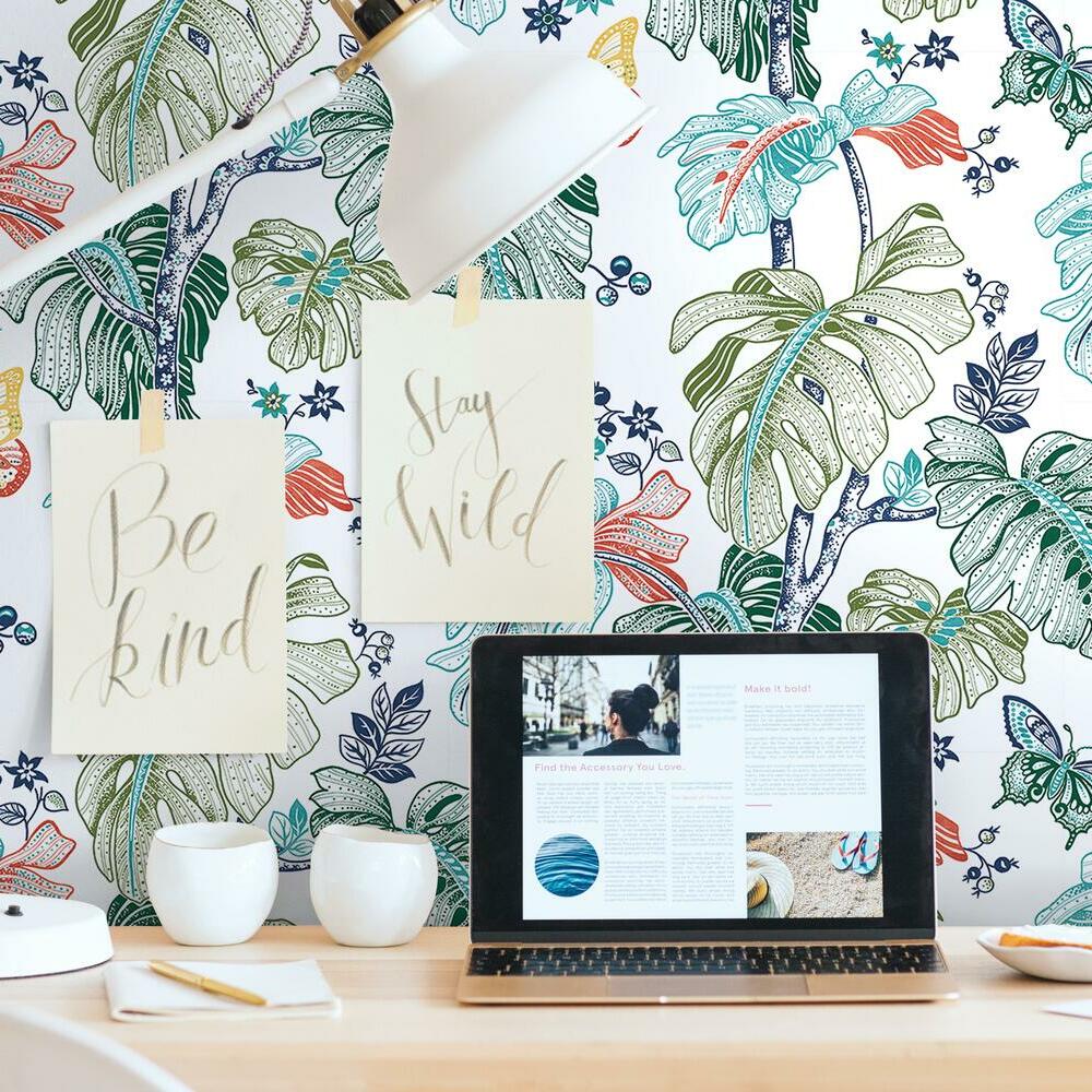 Boho Palm Peel and Stick Wallpaper Peel and Stick Wallpaper RoomMates   