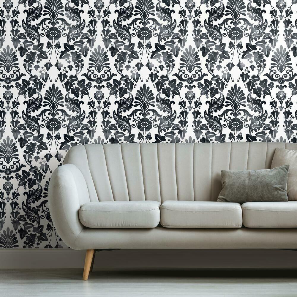 Vine Damask Peel and Stick Wallpaper Peel and Stick Wallpaper RoomMates   