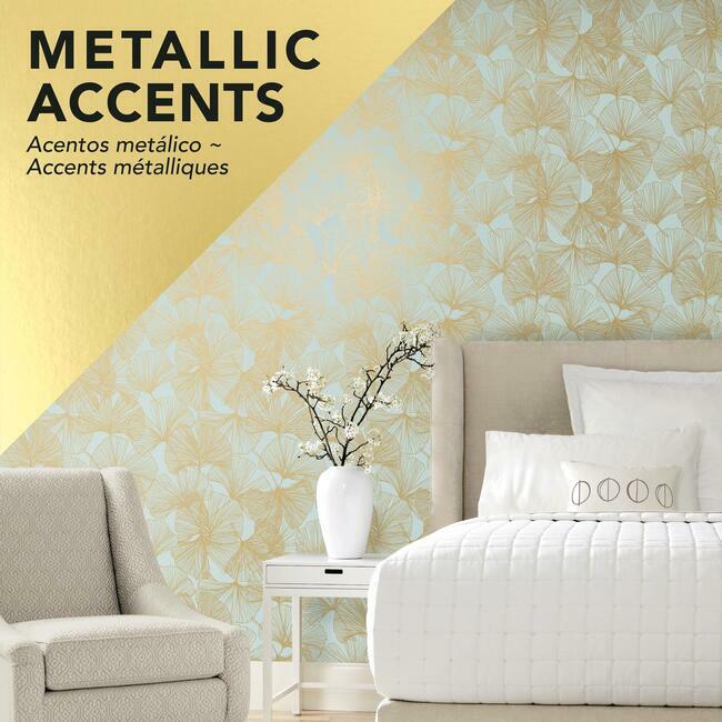 Ginkgo Leaves Peel and Stick Wallpaper Peel and Stick Wallpaper RoomMates   