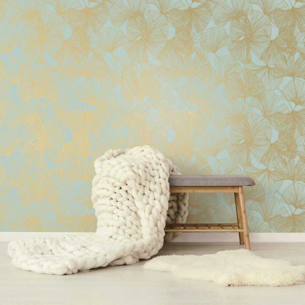 Ginkgo Leaves Peel and Stick Wallpaper Peel and Stick Wallpaper RoomMates   