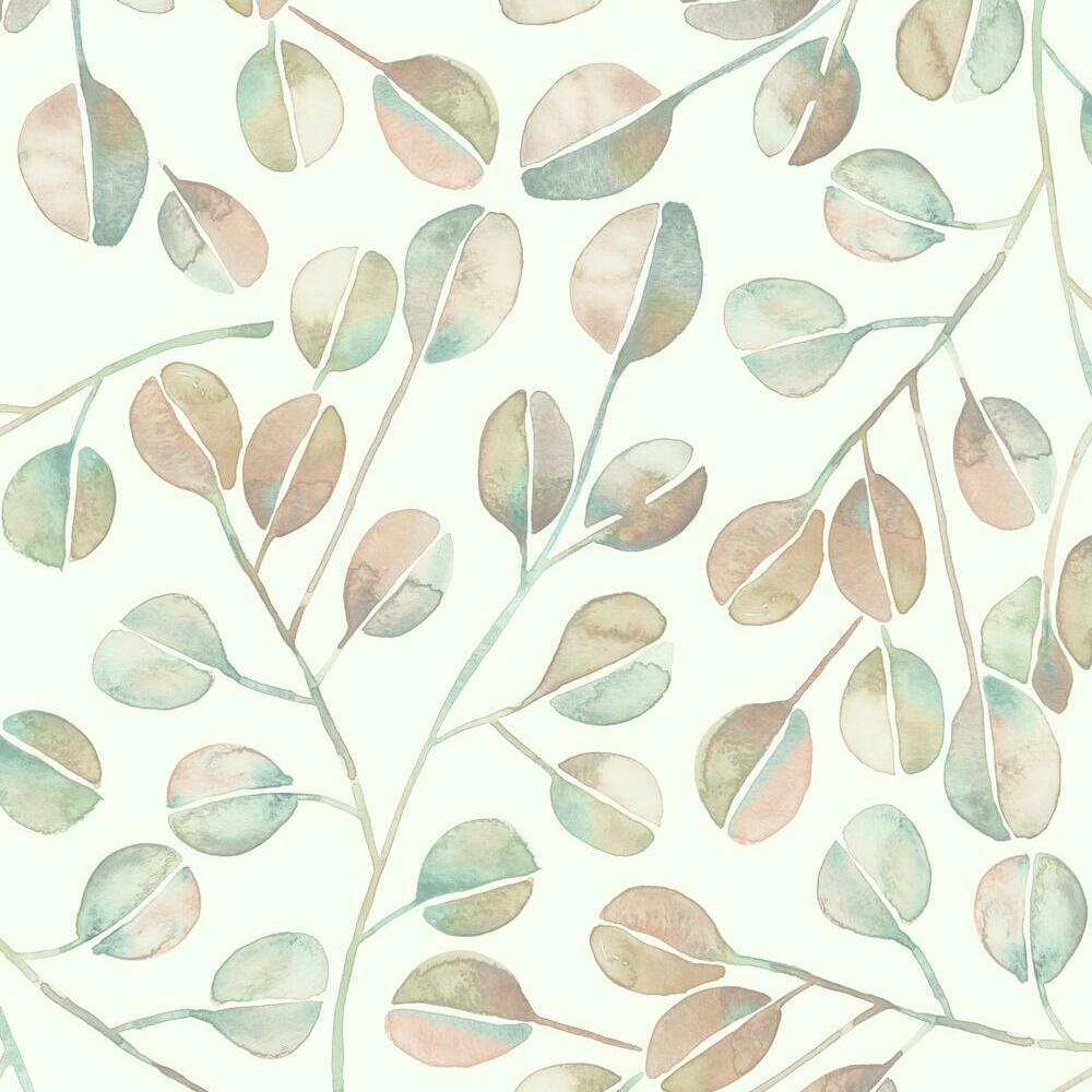 Cat Coquillette Eucalyptus Peel and Stick Wallpaper Peel and Stick Wallpaper RoomMates Roll Pink 