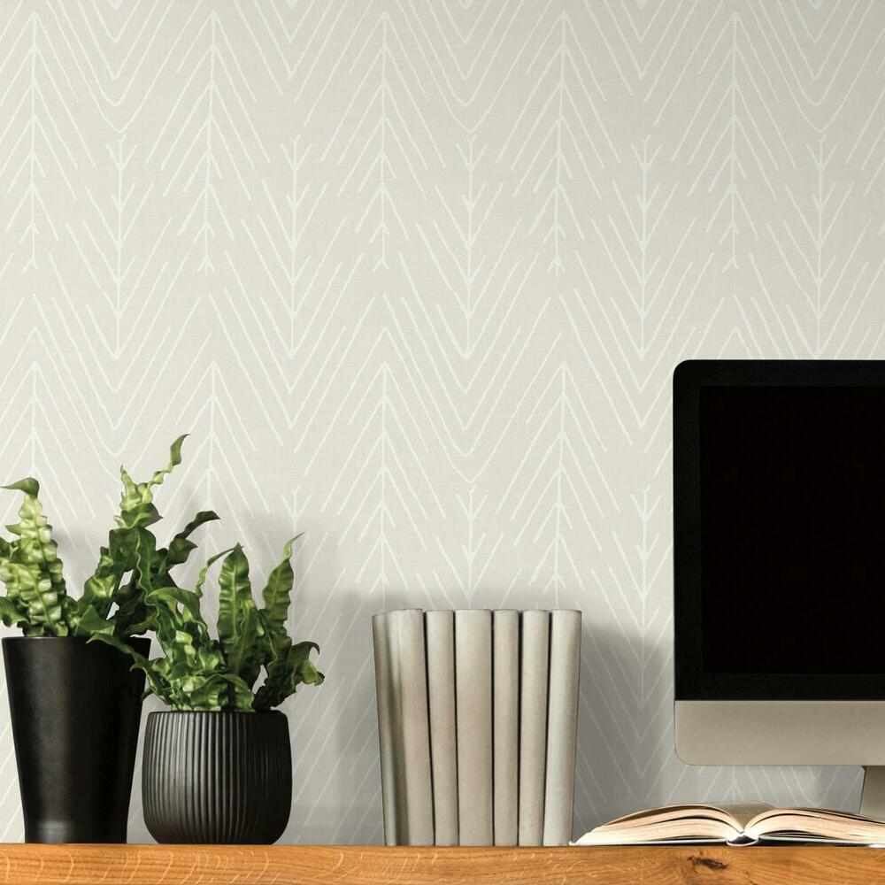 Twig Hygge Herringbone Peel and Stick Wallpaper Peel and Stick Wallpaper RoomMates   