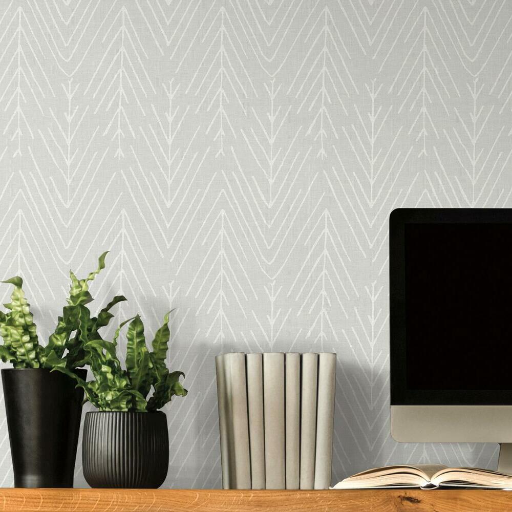 Twig Hygge Herringbone Peel and Stick Wallpaper Peel and Stick Wallpaper RoomMates   