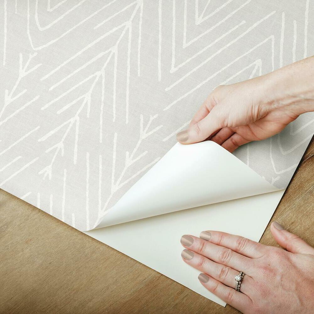 Twig Hygge Herringbone Peel and Stick Wallpaper Peel and Stick Wallpaper RoomMates   