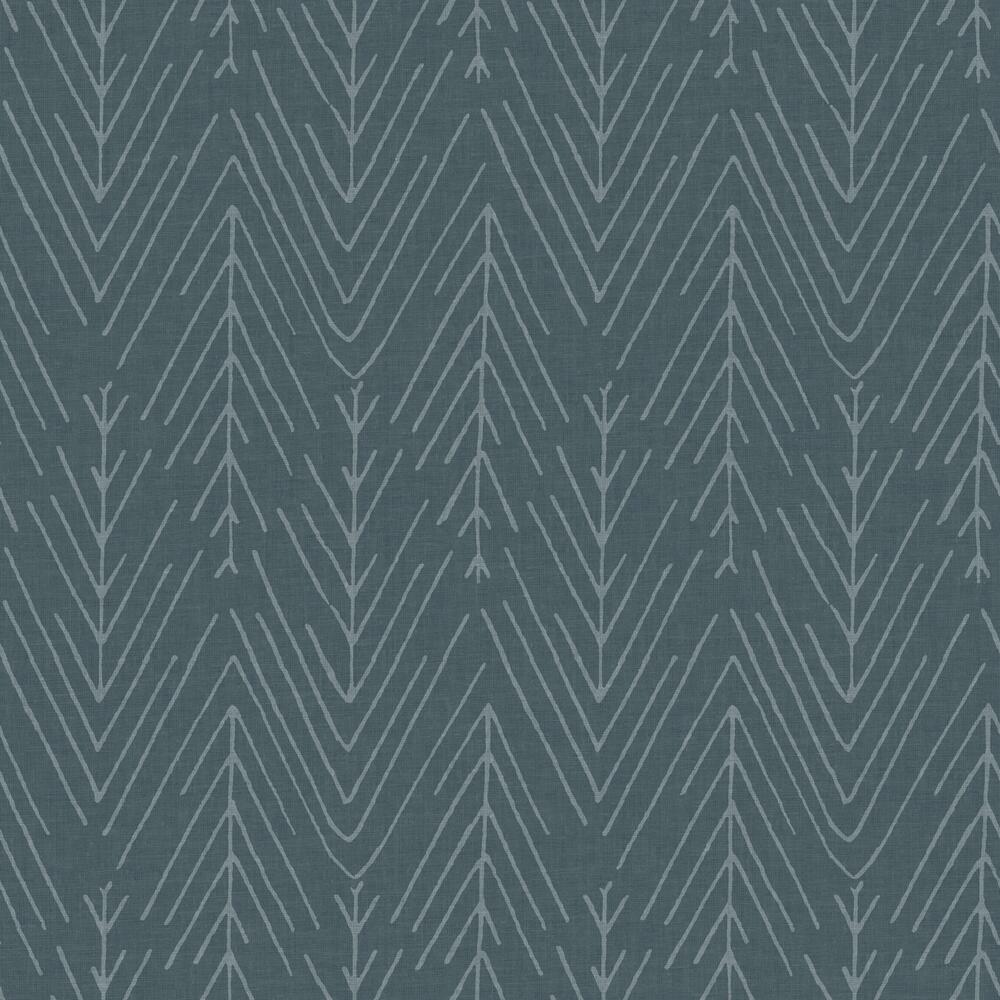 Twig Hygge Herringbone Peel and Stick Wallpaper Peel and Stick Wallpaper RoomMates Roll Navy 