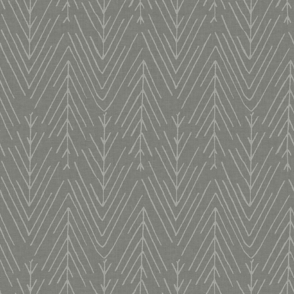 Twig Hygge Herringbone Peel and Stick Wallpaper Peel and Stick Wallpaper RoomMates Roll Dark Grey 