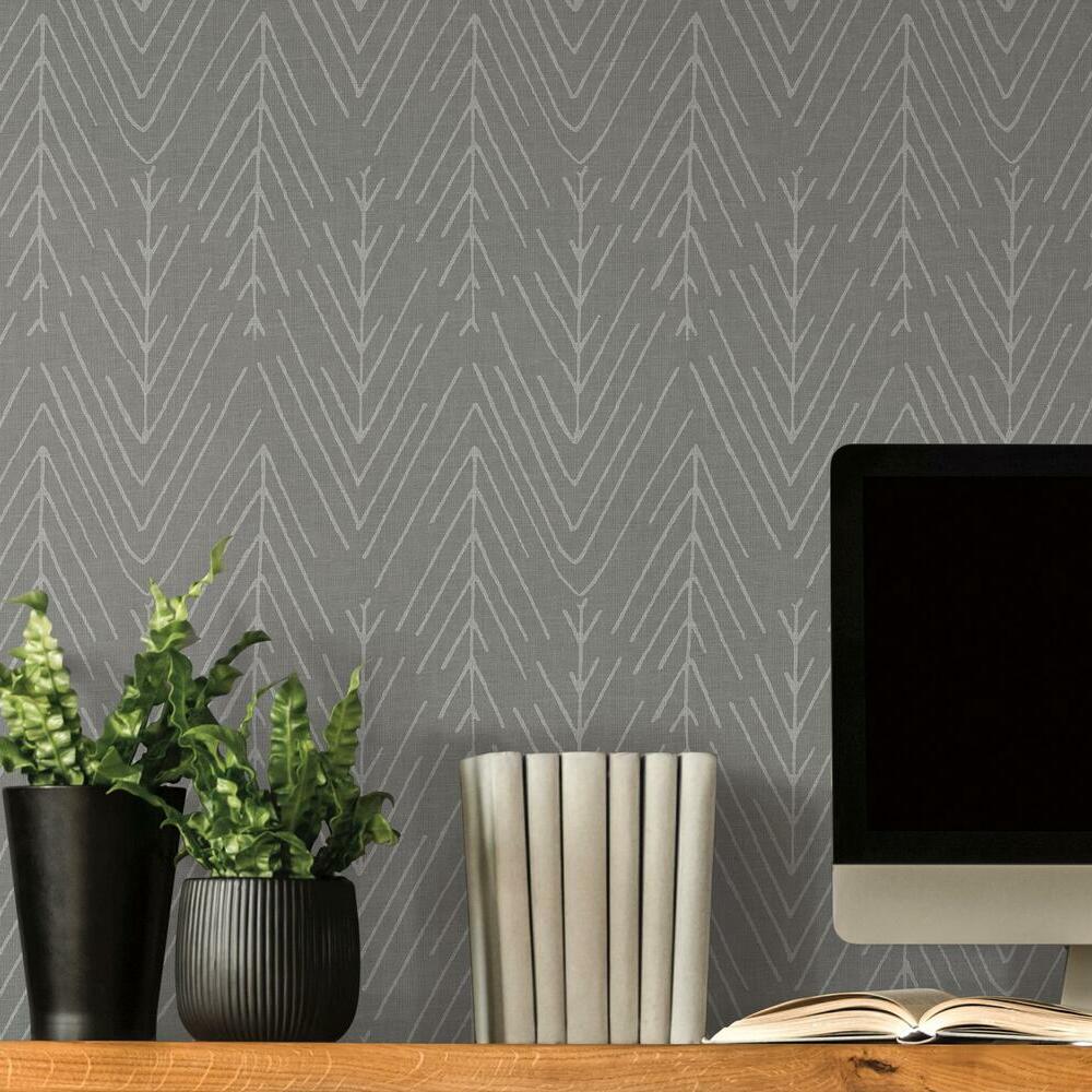Twig Hygge Herringbone Peel and Stick Wallpaper Peel and Stick Wallpaper RoomMates   
