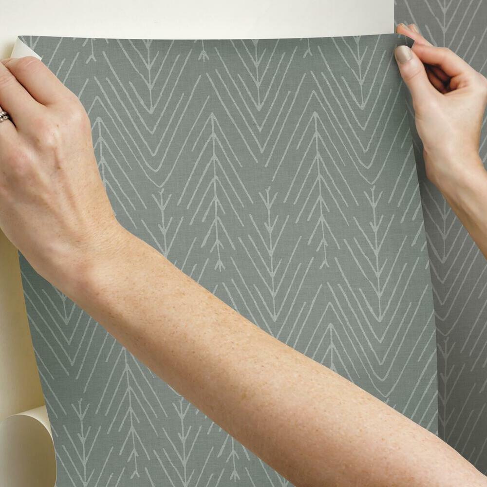 Twig Hygge Herringbone Peel and Stick Wallpaper Peel and Stick Wallpaper RoomMates   