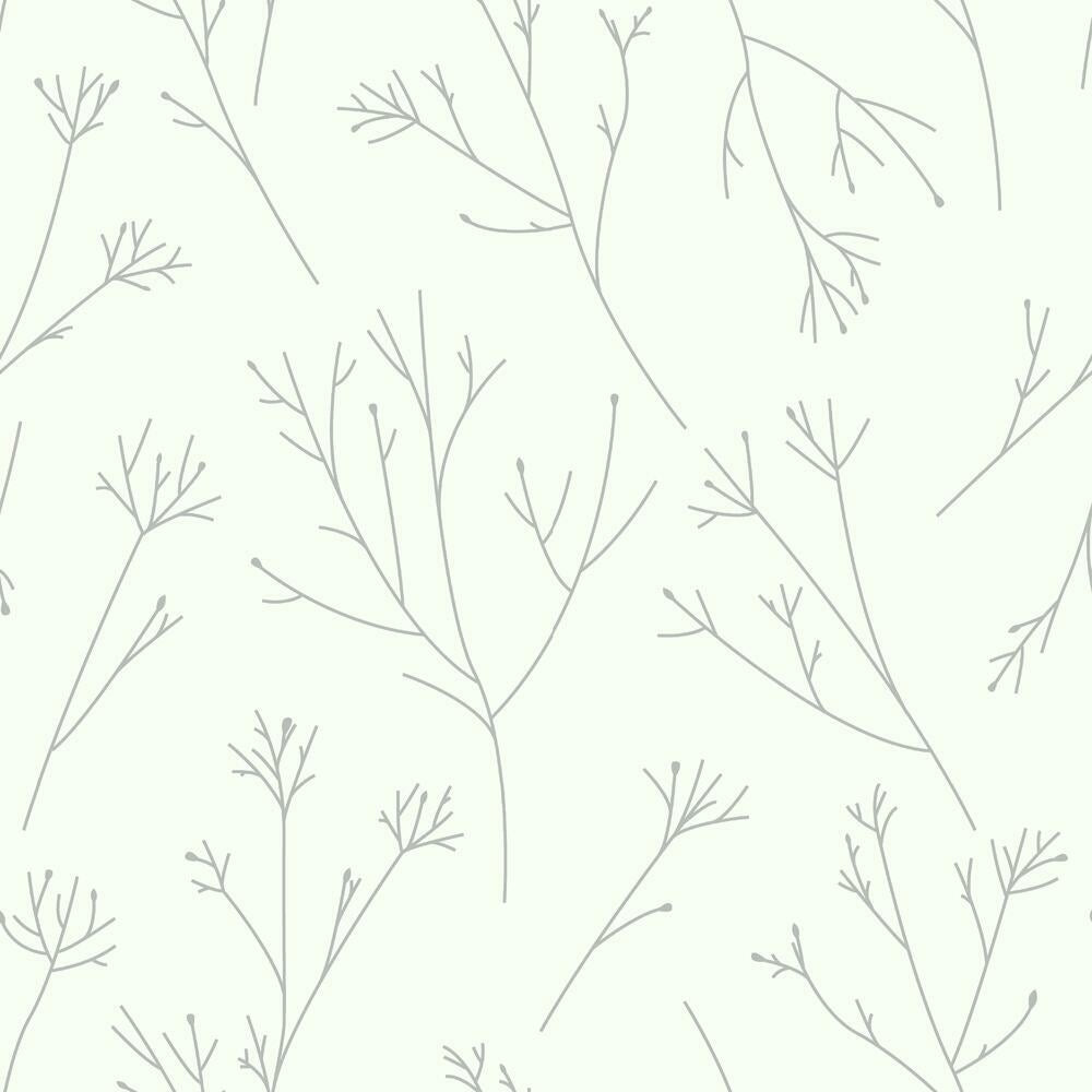 Twigs Peel and Stick Wallpaper Peel and Stick Wallpaper RoomMates Roll Gray 