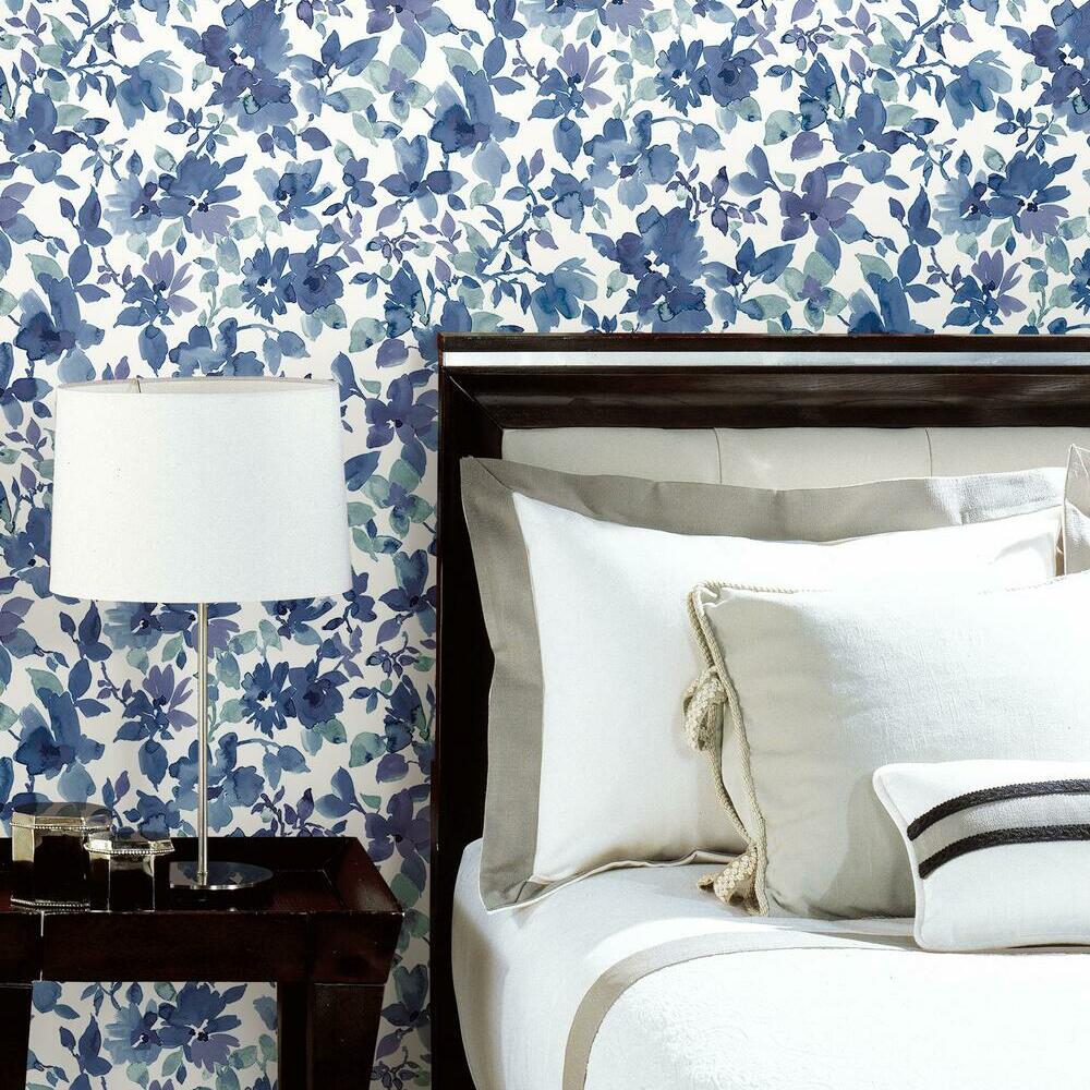 Watercolor Floral Peel and Stick Wallpaper Peel and Stick Wallpaper RoomMates   