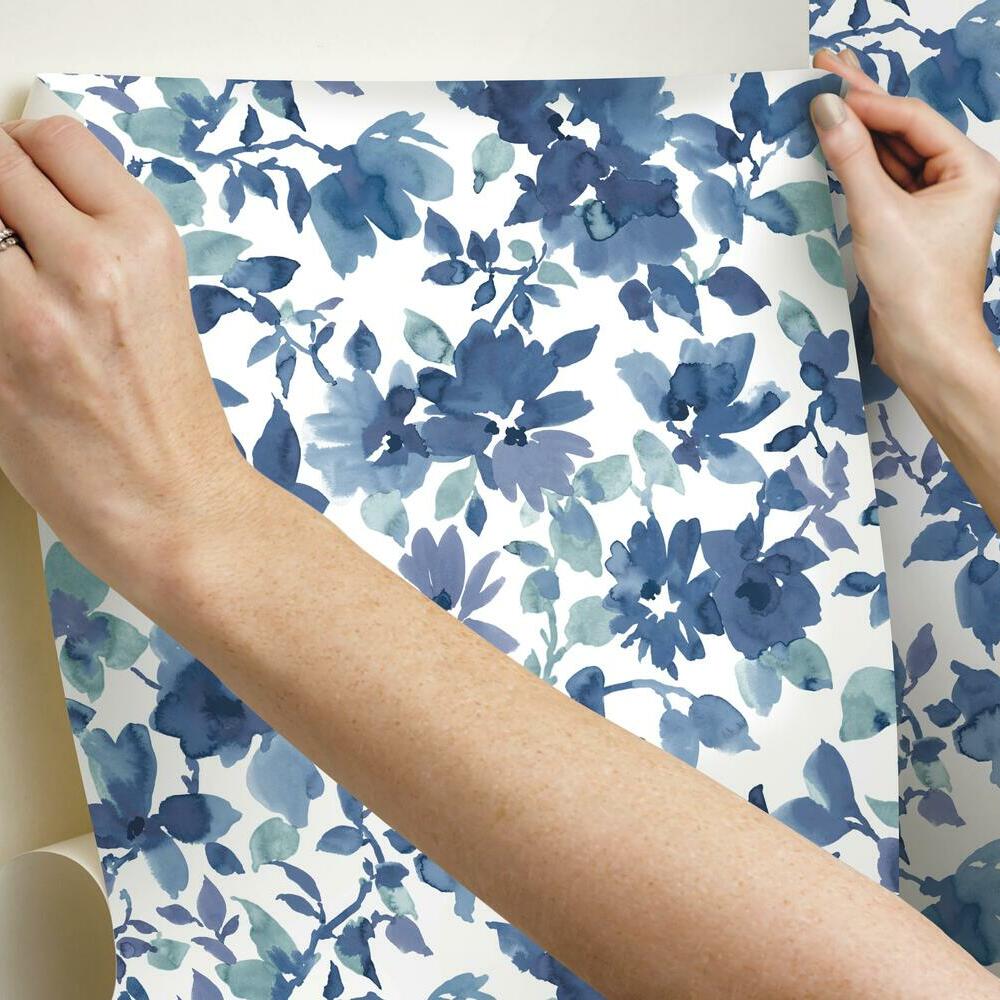 Watercolor Floral Peel and Stick Wallpaper Peel and Stick Wallpaper RoomMates   