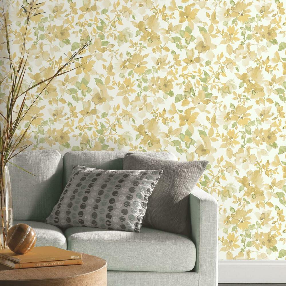 Watercolor Floral Peel and Stick Wallpaper Peel and Stick Wallpaper RoomMates   