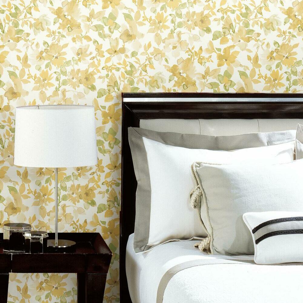 Watercolor Floral Peel and Stick Wallpaper Peel and Stick Wallpaper RoomMates   