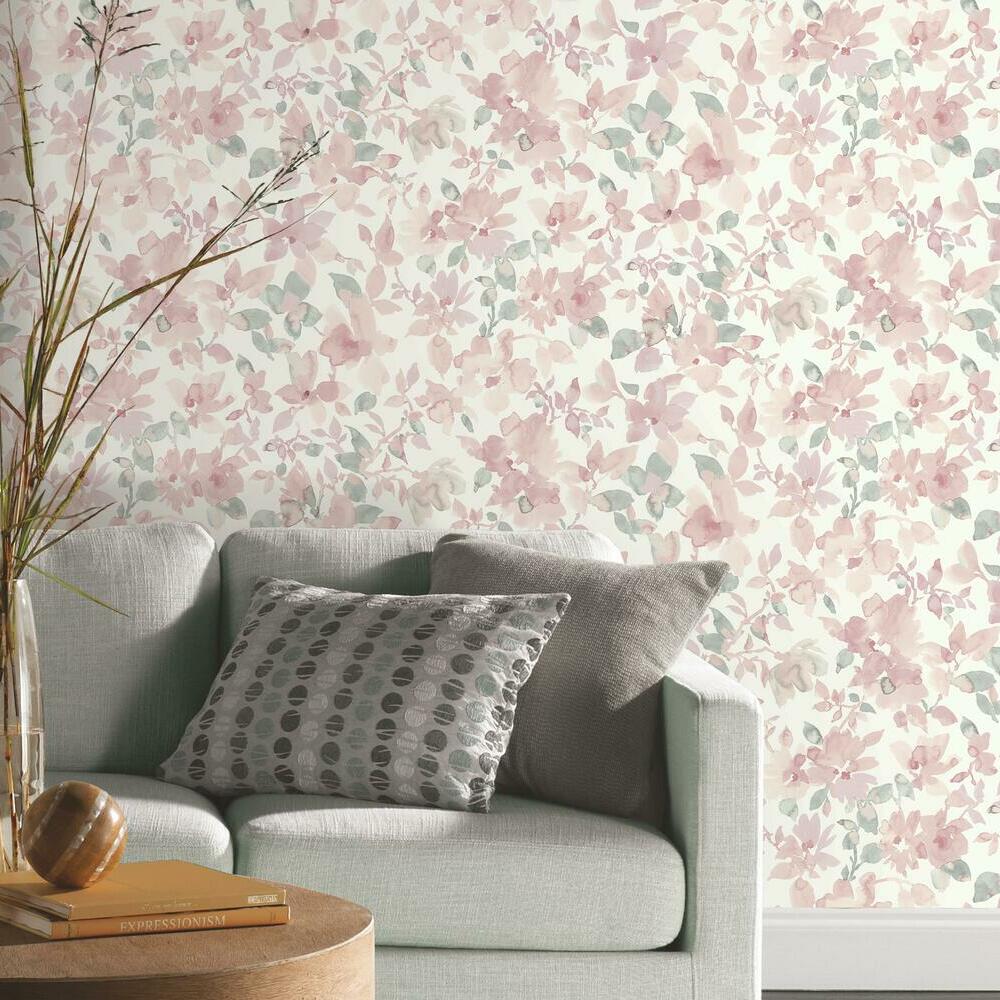 Watercolor Floral Peel and Stick Wallpaper Peel and Stick Wallpaper RoomMates   