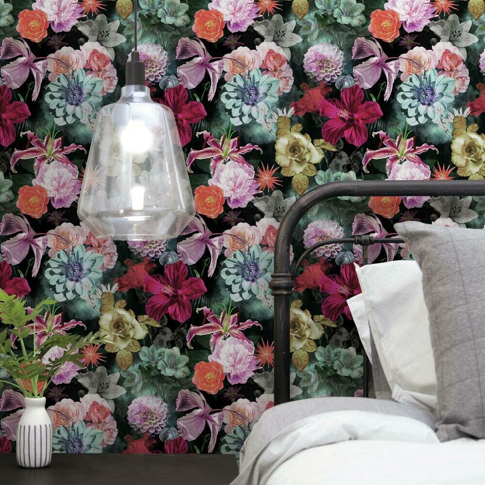 Vintage Floral Blooms Peel and Stick Wallpaper Peel and Stick Wallpaper RoomMates   
