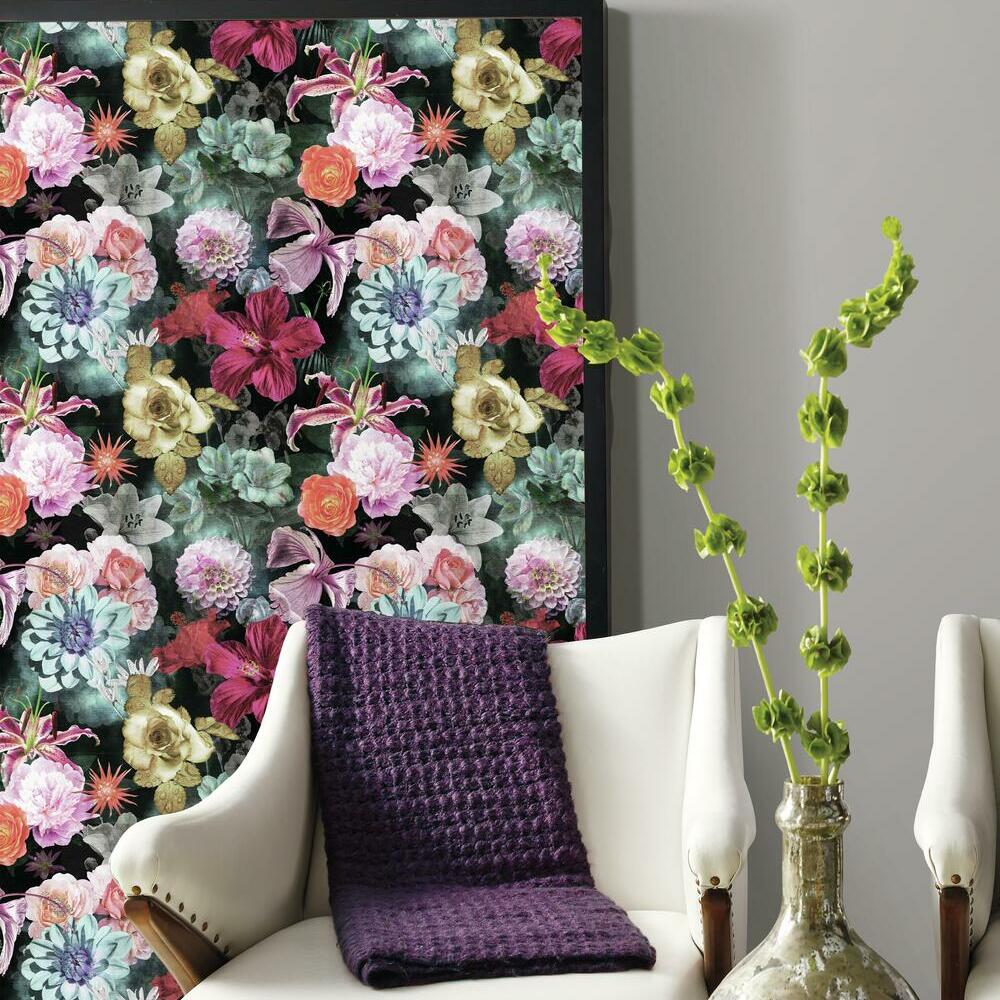 Vintage Floral Blooms Peel and Stick Wallpaper Peel and Stick Wallpaper RoomMates   
