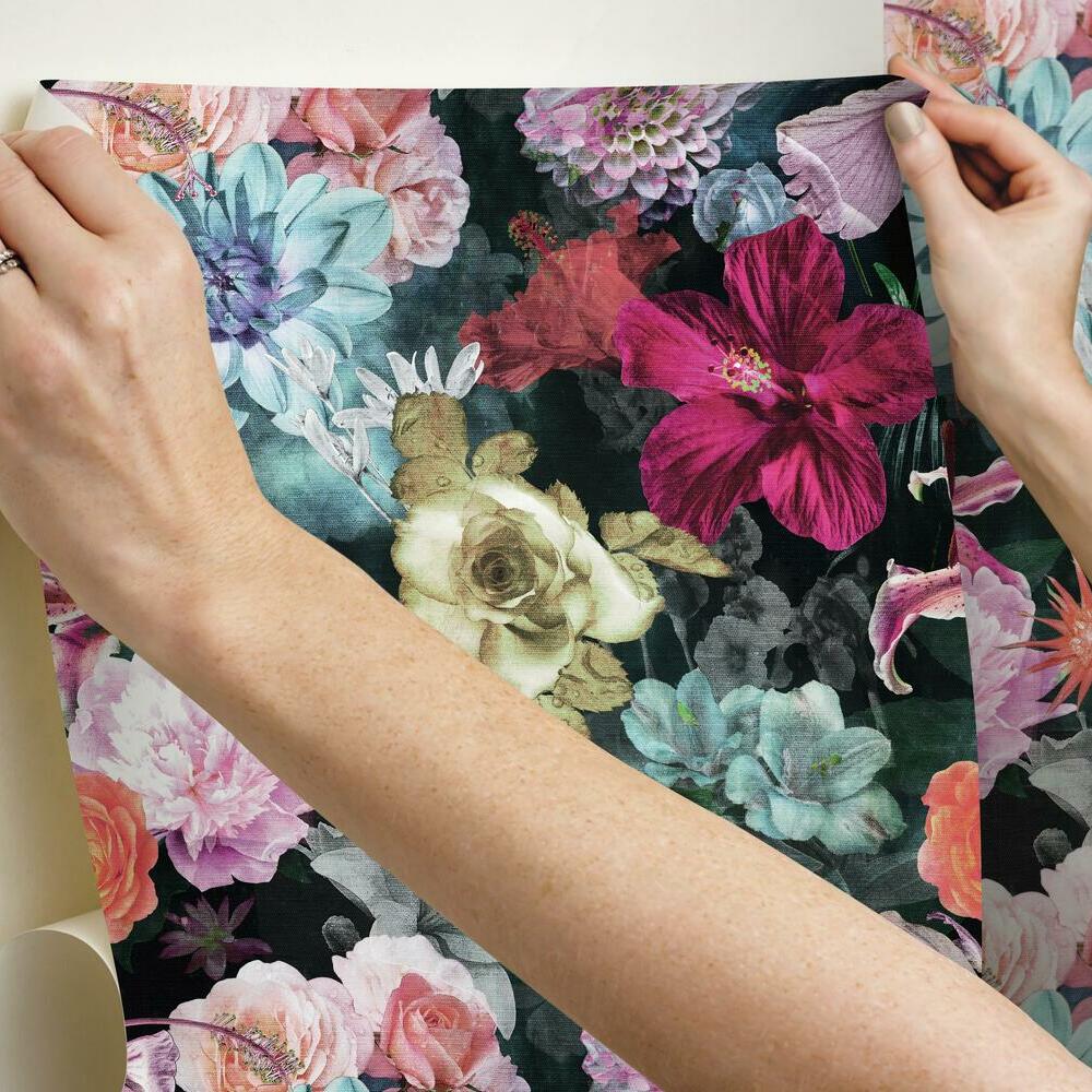 Vintage Floral Blooms Peel and Stick Wallpaper Peel and Stick Wallpaper RoomMates   