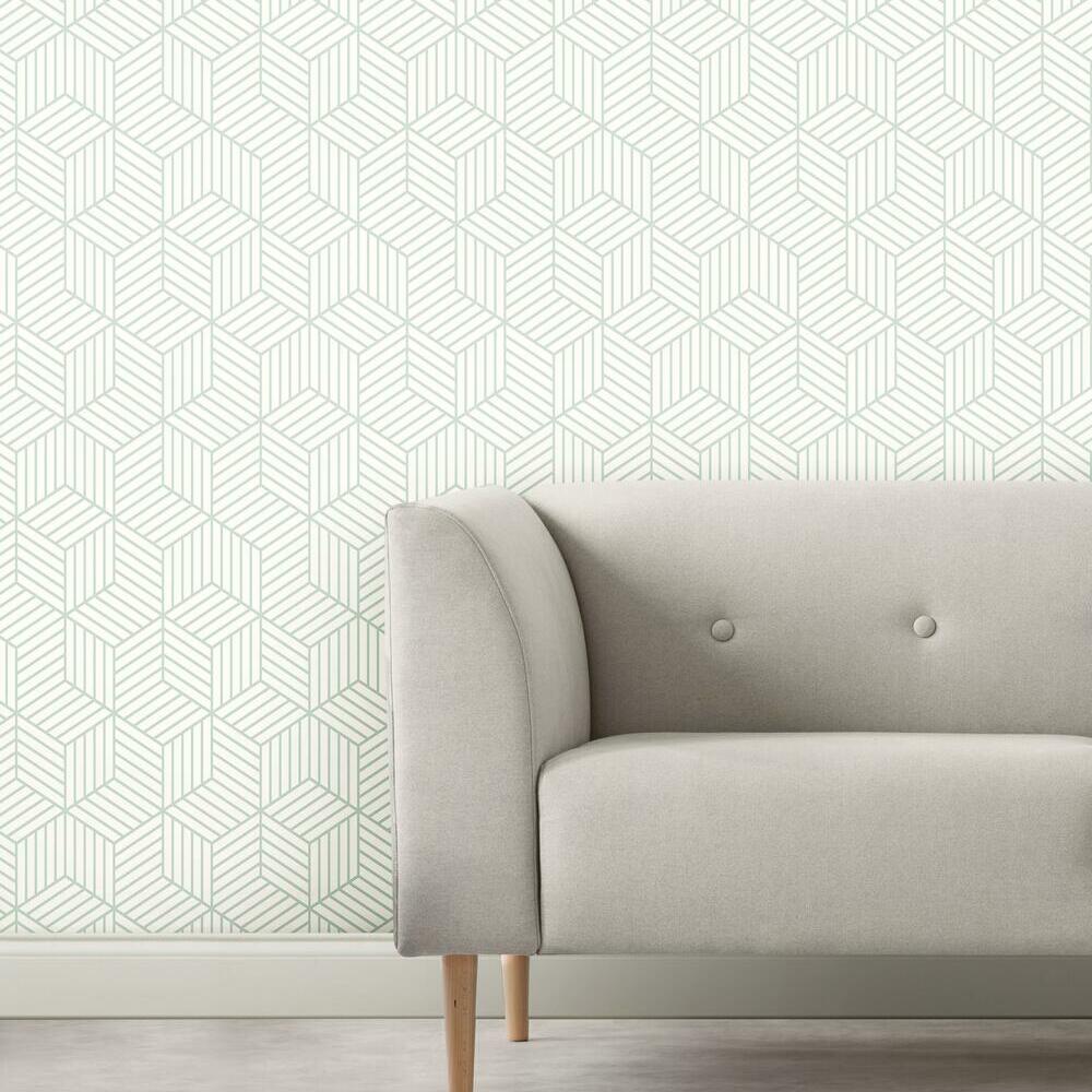 Striped Hexagon Peel and Stick Wallpaper Peel and Stick Wallpaper RoomMates   