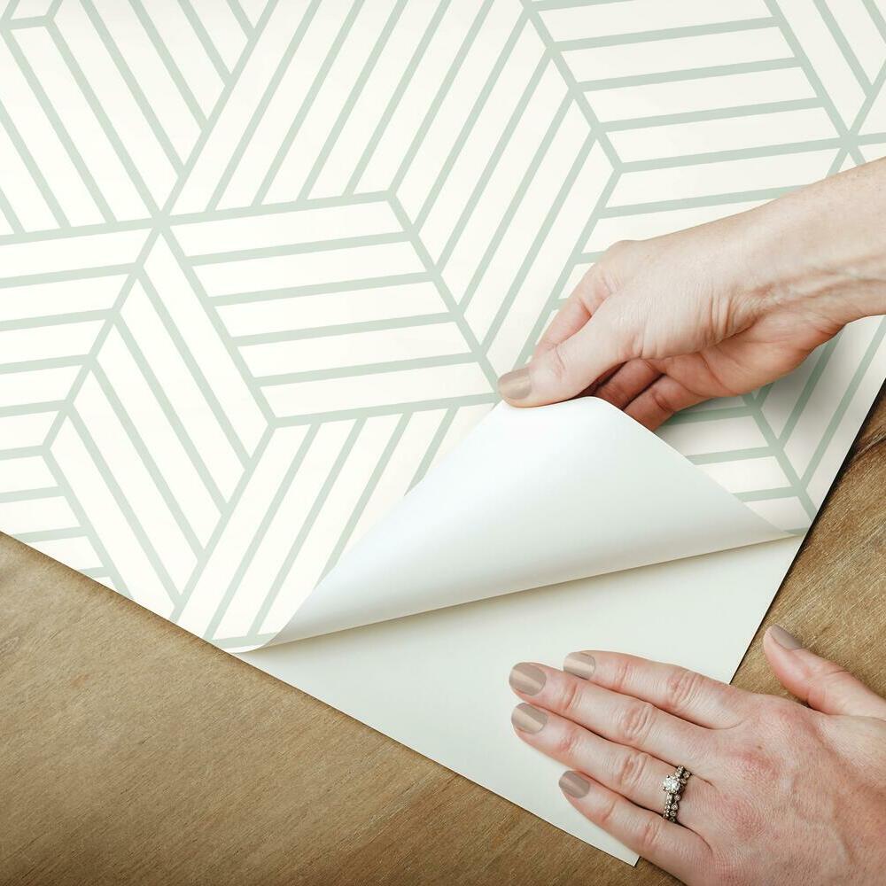 Striped Hexagon Peel and Stick Wallpaper Peel and Stick Wallpaper RoomMates   