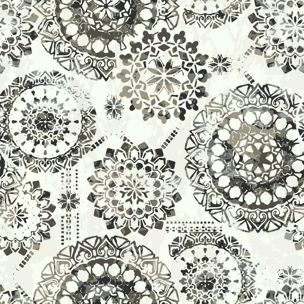 Bohemian Peel and Stick Wallpaper Peel and Stick Wallpaper RoomMates Roll Black 