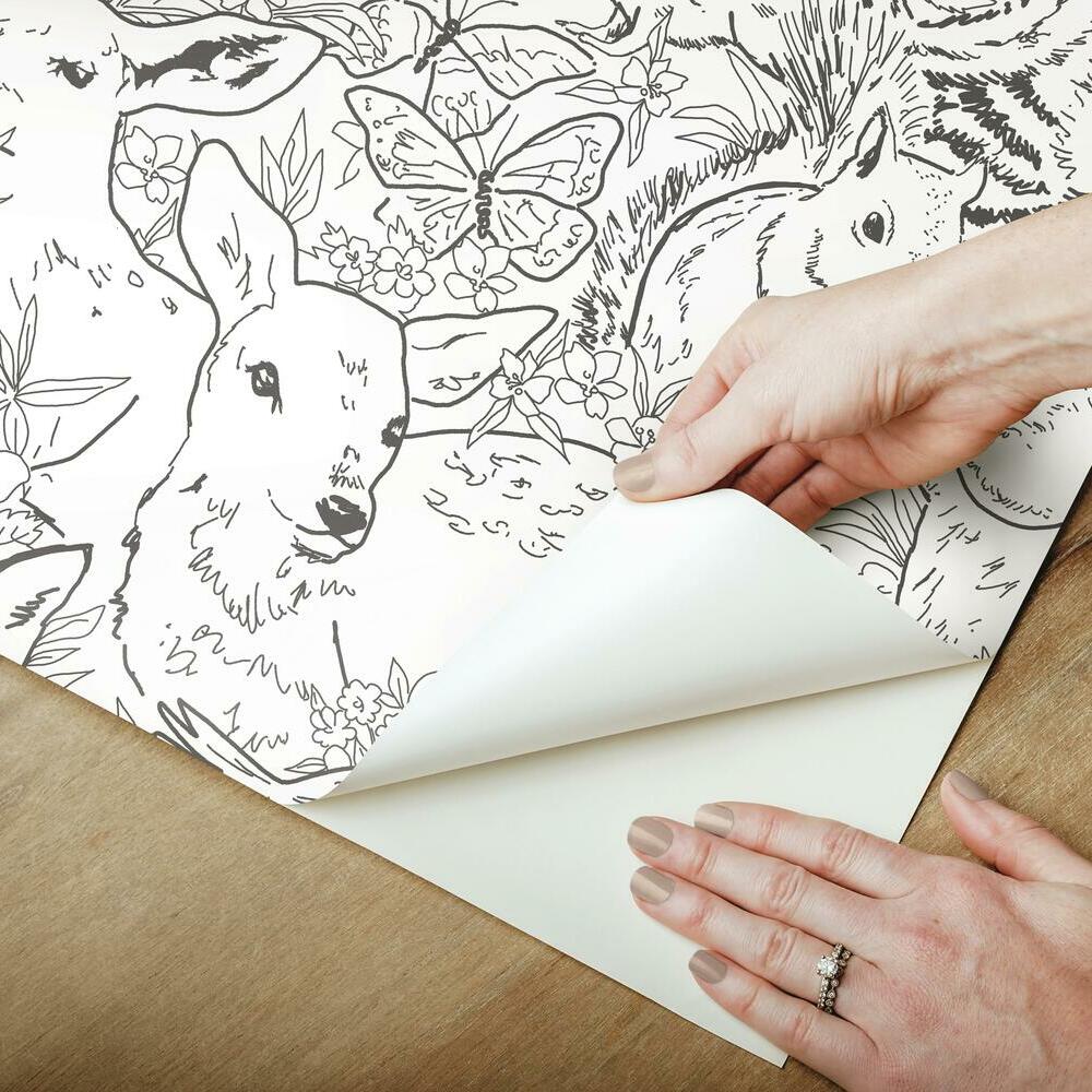 Woodland Sketch Peel and Stick Wallpaper Peel and Stick Wallpaper RoomMates   