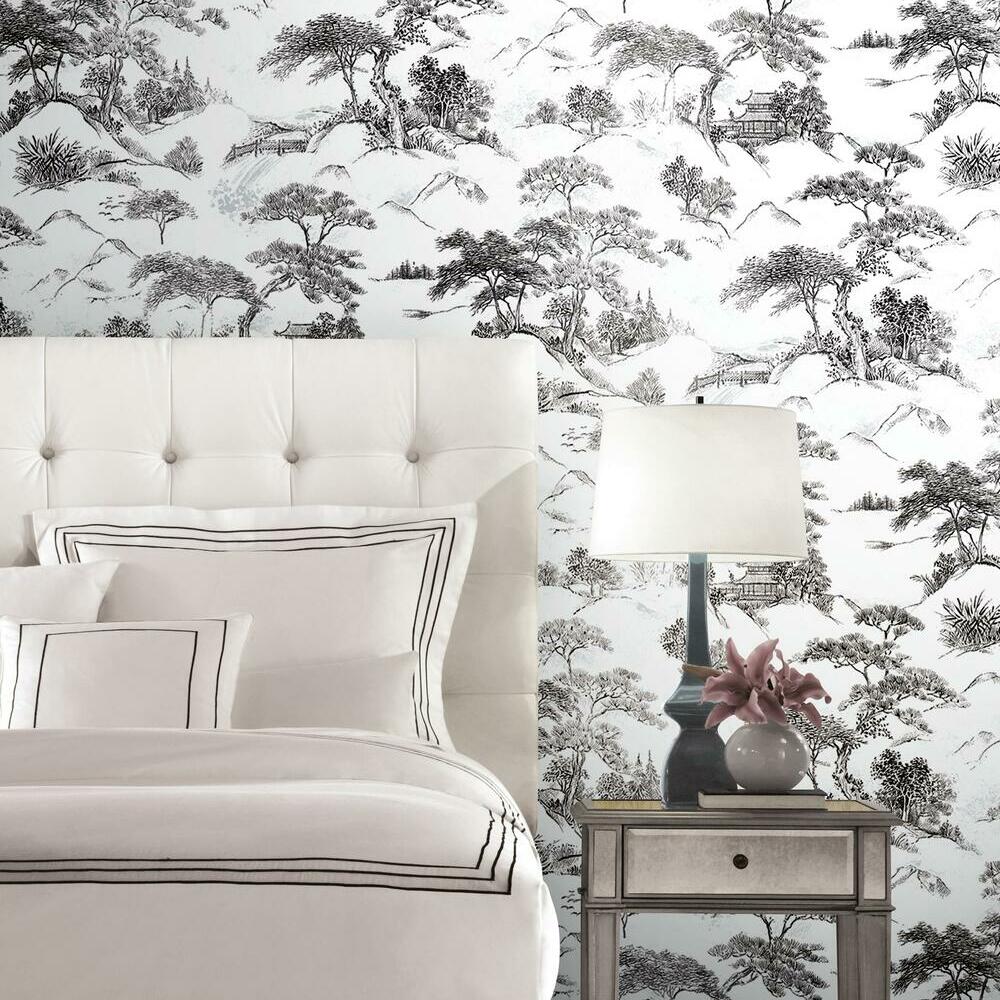 Oriental Toile Peel and Stick Wallpaper Peel and Stick Wallpaper RoomMates   