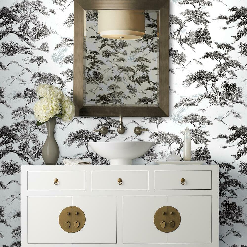 Oriental Toile Peel and Stick Wallpaper Peel and Stick Wallpaper RoomMates   