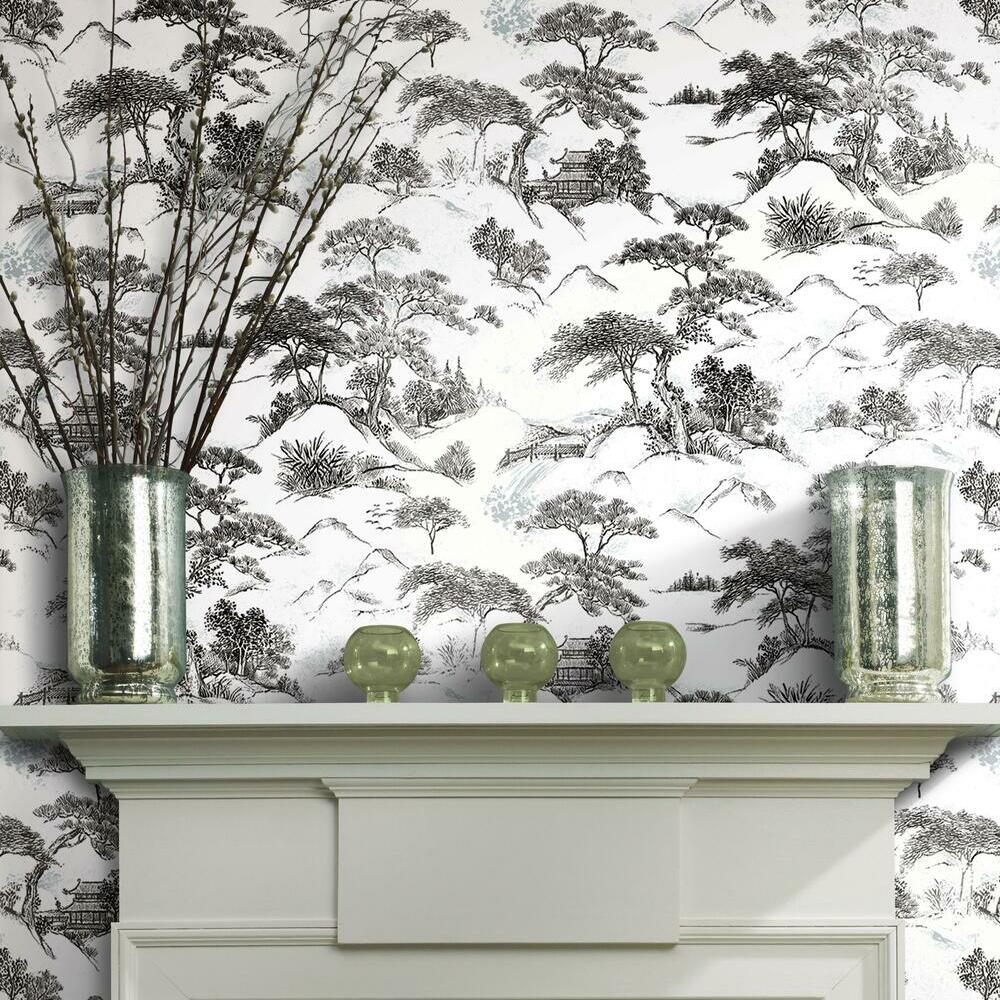 Oriental Toile Peel and Stick Wallpaper Peel and Stick Wallpaper RoomMates   