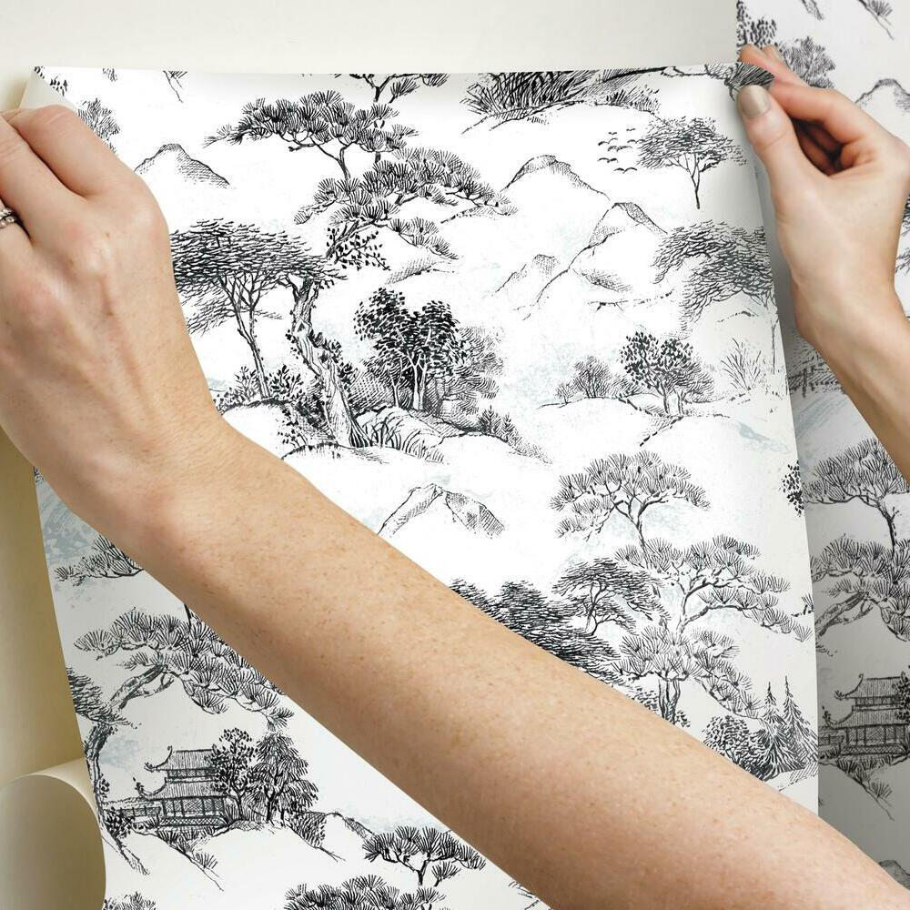 Oriental Toile Peel and Stick Wallpaper Peel and Stick Wallpaper RoomMates   