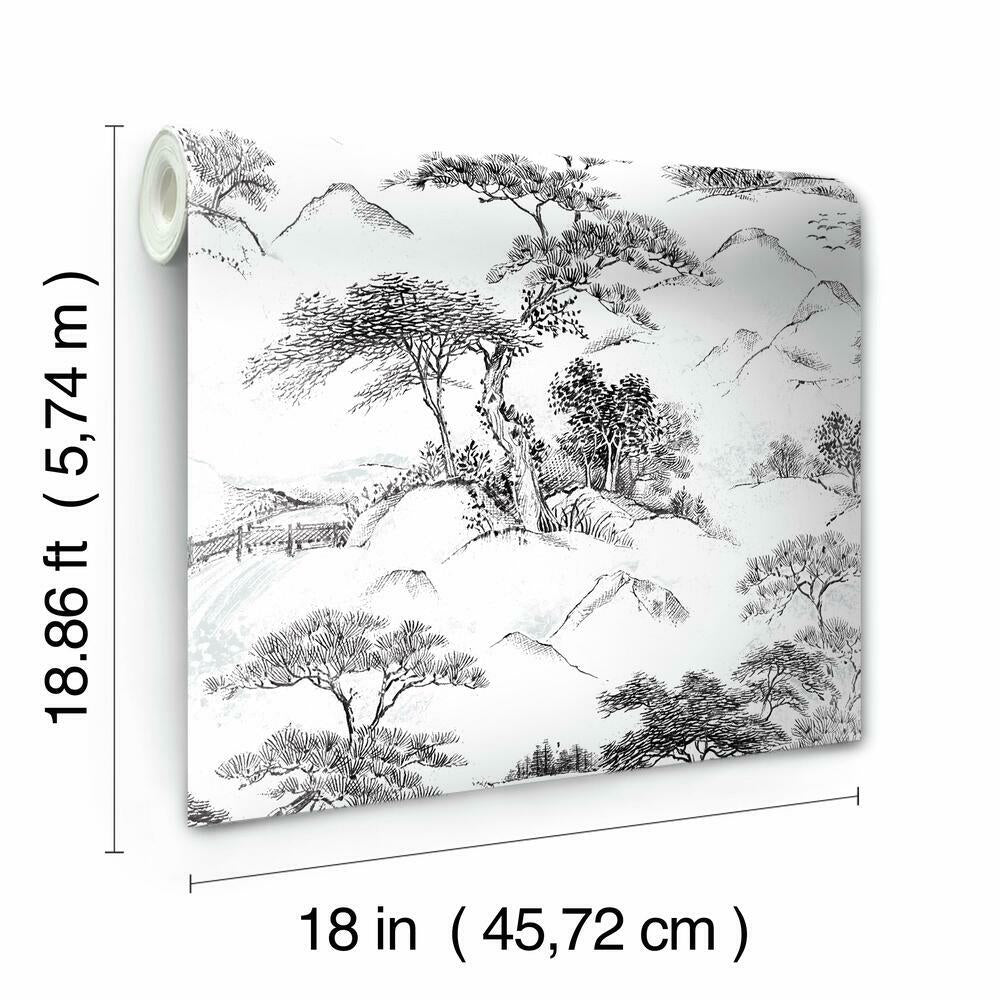 Oriental Toile Peel and Stick Wallpaper Peel and Stick Wallpaper RoomMates   