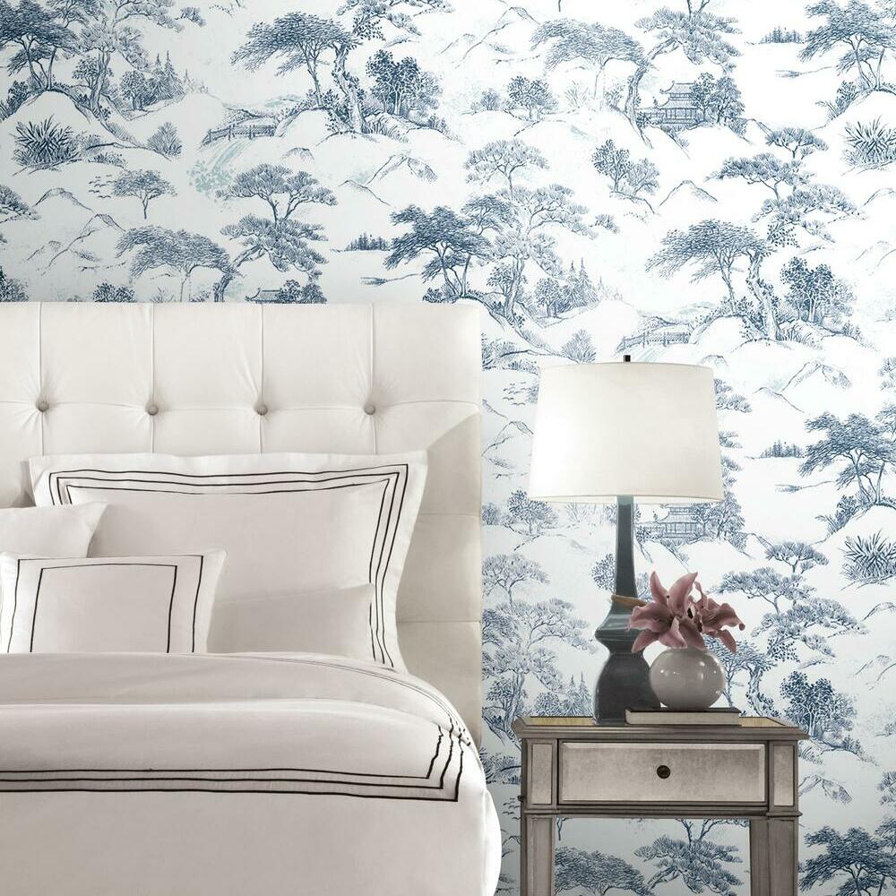 Oriental Toile Peel and Stick Wallpaper Peel and Stick Wallpaper RoomMates   