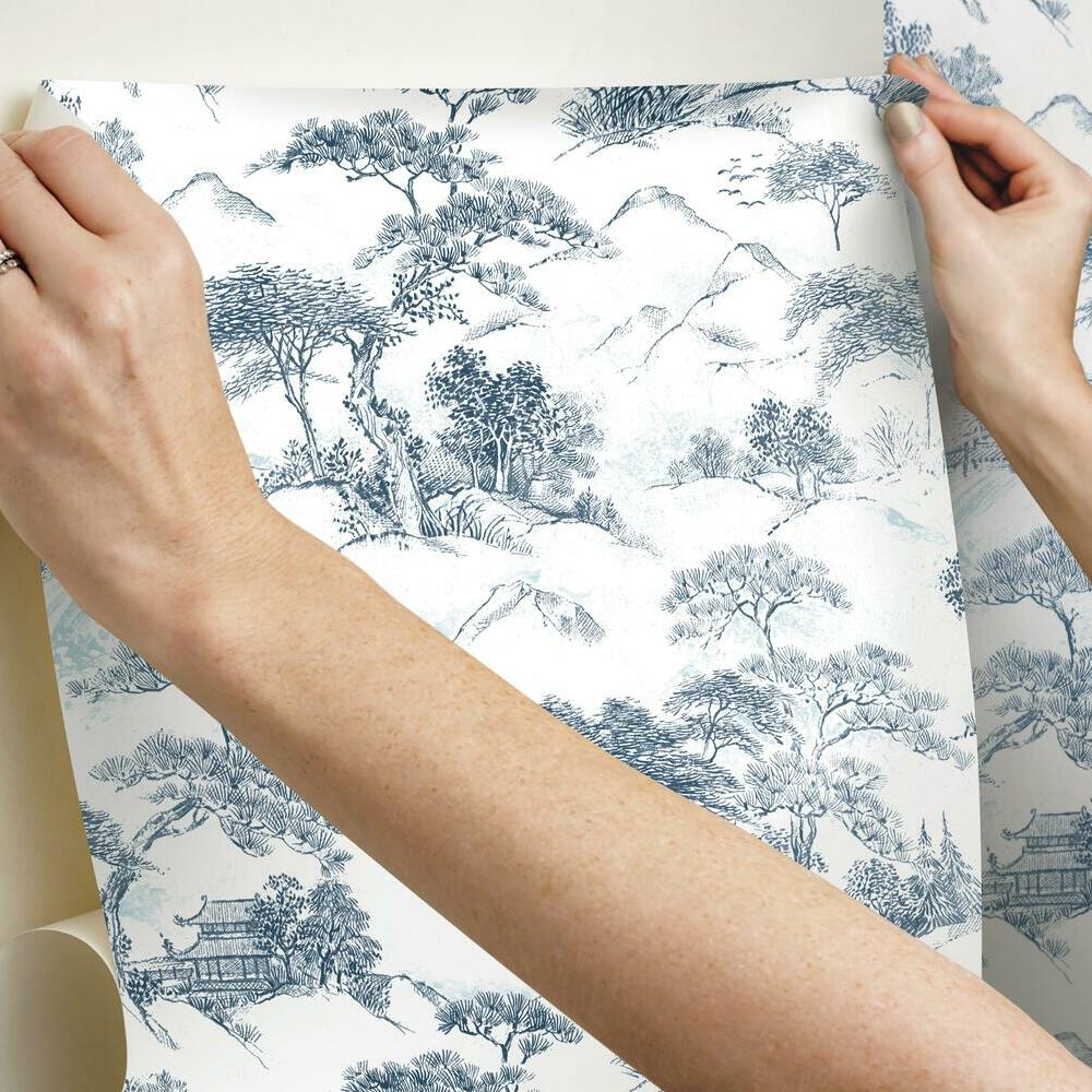 Oriental Toile Peel and Stick Wallpaper Peel and Stick Wallpaper RoomMates   