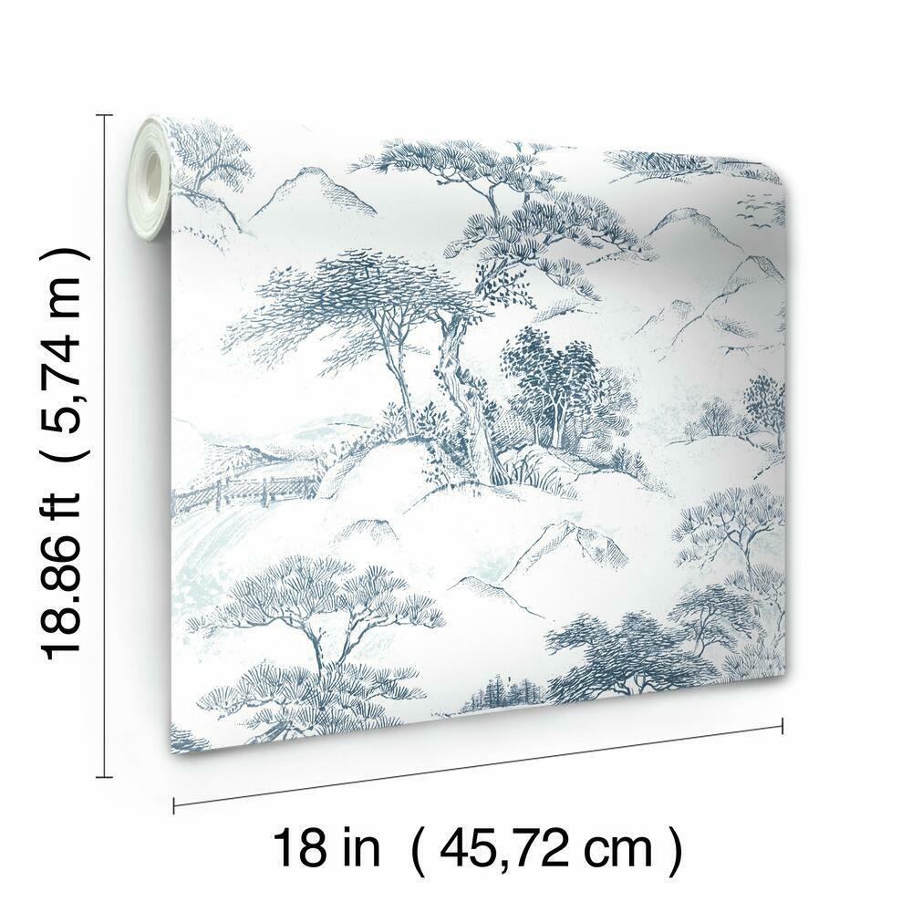 Oriental Toile Peel and Stick Wallpaper Peel and Stick Wallpaper RoomMates   
