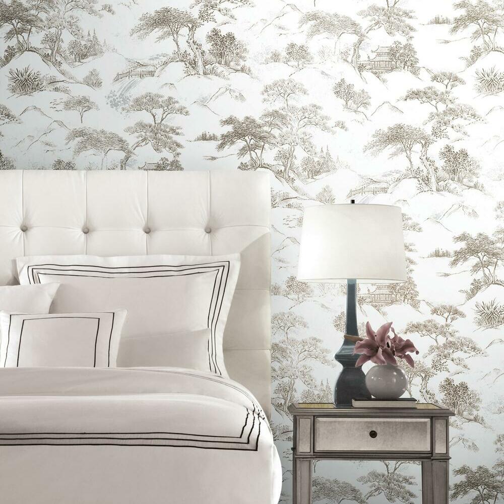 Oriental Toile Peel and Stick Wallpaper Peel and Stick Wallpaper RoomMates   
